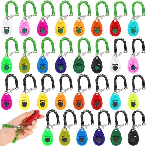 Hiboom 30 Pcs Dog Training Clicker Bulk Colorful Pet Training Cli...