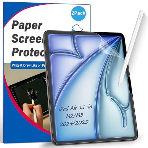 (2枚入り) iPad Air 11インチ (M3) 2025/(M2) 2024用 ペーパーライクフィルム、マットPETフィルム 反射防止・傷防止 iPadAir 保護フィルム 書き心地・描き心地向上 アンチグレア加工 iPad Air 11インチ フィルム