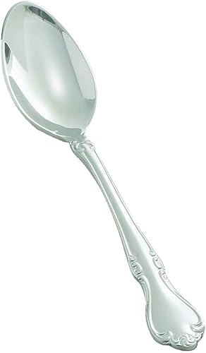 Winco Chantelle - Cuchara pequeña de acero inoxidable para café, té, espresso y postres, extra pesada, 4.5 pulgadas (paquete de 12)