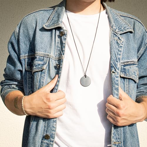 Pendant - Circle Base - Wearing this Shungite Necklace Improves and Protect Your Energy Flow - Stone from Russian Mine3