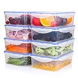Tauno 8 Pack Food Storage Containers Clear with Lids, Plastic Storage Box BPA Free LeakProof Food...
