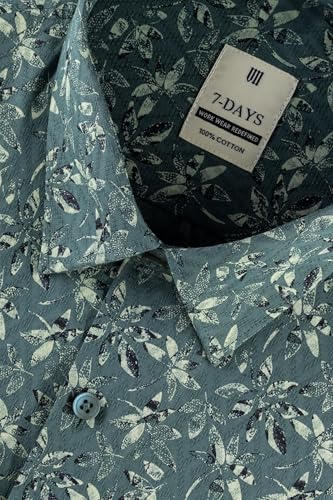 Image of 7-DAYS Men's Premium Printed Shirt - 100% Cotton, Regular Fit, Full Sleeve, with Pocket - Versatile for Formal Occasions and Casual Wear