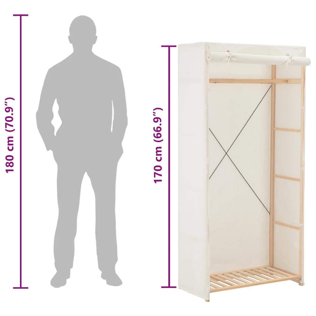 vidaXL Kleiderschrank Weiß 79 x 40 x 170 cm Stoff