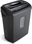 Aurora AU608MB High-Security 6-Sheet Micro-Cut Paper Credit Card Shredder with 3.5-Gallon Wastebasket, 4-Minute Continuous Running Time, Security Level P-4, Black