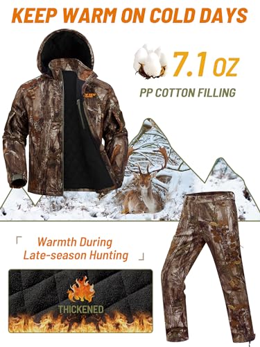 Image of NEW VIEW Insulated Hunting Clothes for Men Cold Weather, Warm Camo Hunting Jacket and Pants, Hunting Suit for Deer Duck Hunts