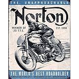  Rétro Plaque métallique Rectangulaire Norton Motorcycle 40.5 x 31.5 cm