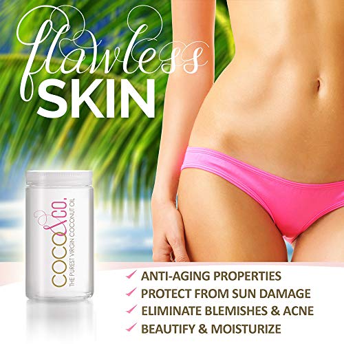 Coco & Co. Organic Pure Extra Virgin Coconut Oil For Hair & Skin, Beauty Grade - Mini Jar, 2Oz (8Oz + 2Oz Travel Combo) #TOP2