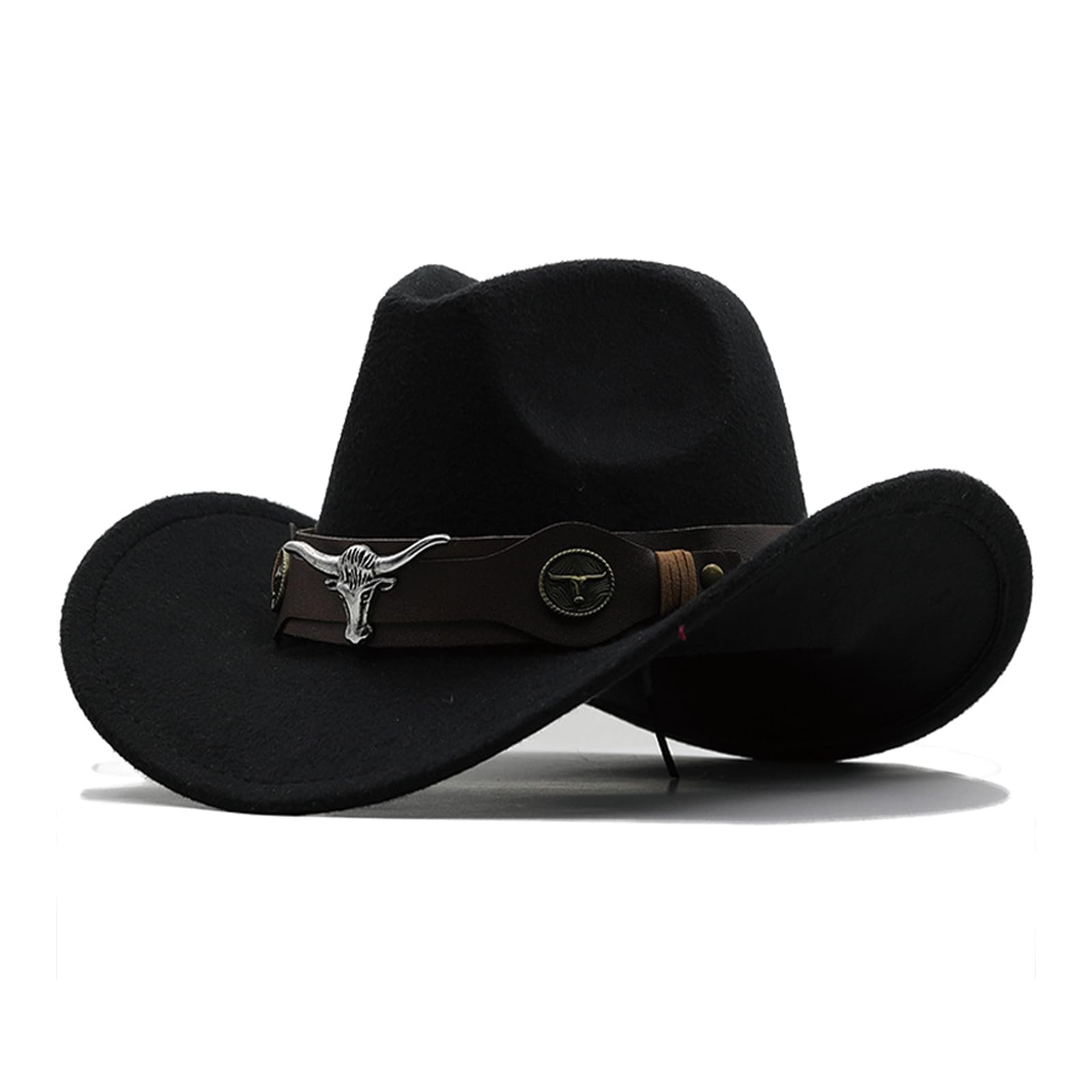 ZMYueda Cowboy Hat, Western Cowboy Hat for Women Men, Black Western Rodeo Hat, Cowboys Hat for Westerns Rodeo Party Costume Accessory, Country Westerns Rancher Accessory (Black)