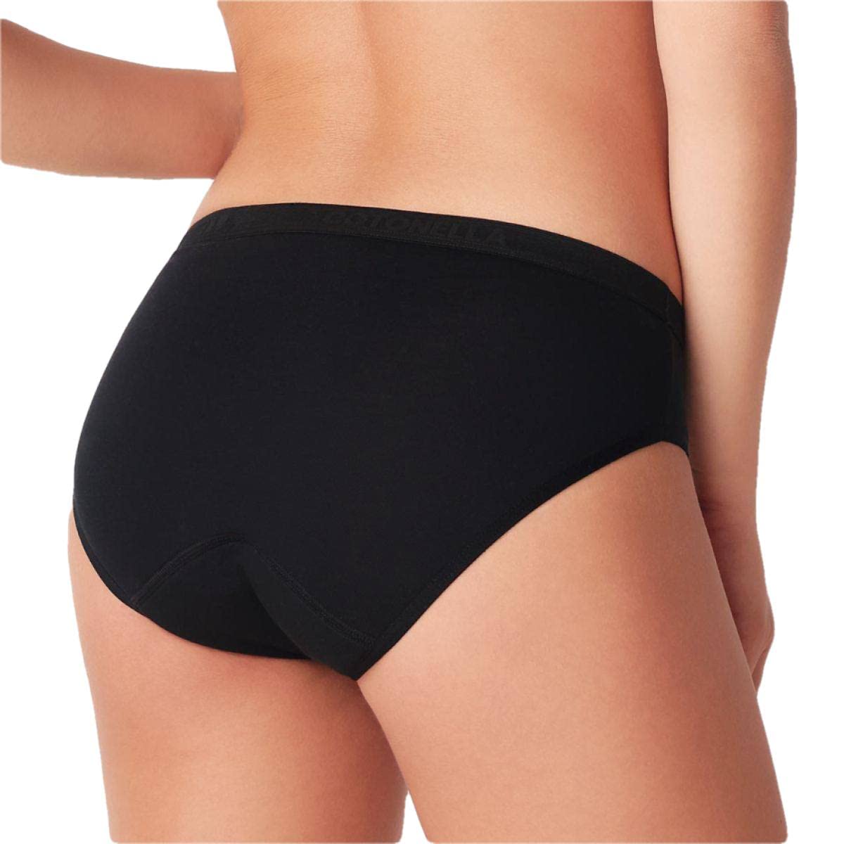 Cotonella 2 piezas de Period Panties ADB62 Bragas de Ciclo Menstrual Flujo Medio, Mujer Negra 4/L