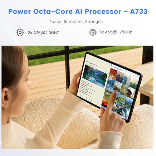 Image of Tablet, Android 15 Tablet, 20GB RAM 128GB ROM 2TB Expansion, A733 8-Core Processor, 12 inch Large Touch Screen 2K Display, 5MP+13MP Camera, WiFi6, 8000mAh Battery, Support 20W Fast Charge, Metal Grey