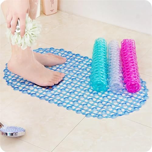 Alfombrilla de baño rectangular alfombrillas de ducha antideslizantes azul 5