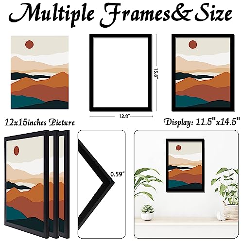 ijuerybai Bilderrahmen, 30,5 x 38,1 cm, hochtransparenter Rahmen für 30,5 x 38,1 cm, Schwarz, 30,5 x 38,1 cm – Ansicht 3