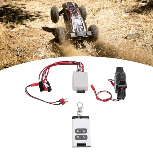 Winch potente Alomejor para autos RC, doble motor, aluminio miniatura 4