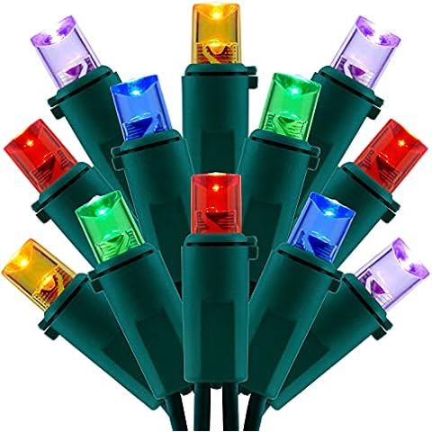 SWEET SHINE 200 Count Multicolor Wide Angle LED Christmas Lights, 66 ft Green Wire UL Certified Commercial Grade 5mm Holiday String Light Set (Multicolor) Cover