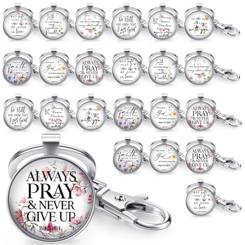 Image of Fumete Christian Keychain Bulk Bible Verse Religious Scripture Quote Inspirational Key Rings Gift for Women Men Church Pastor