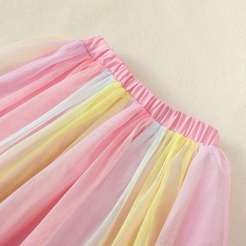 Image of LYSMuch Girls Birthday Outfit Birthday Girls Shirt Princess Tutu Tulle Skirt