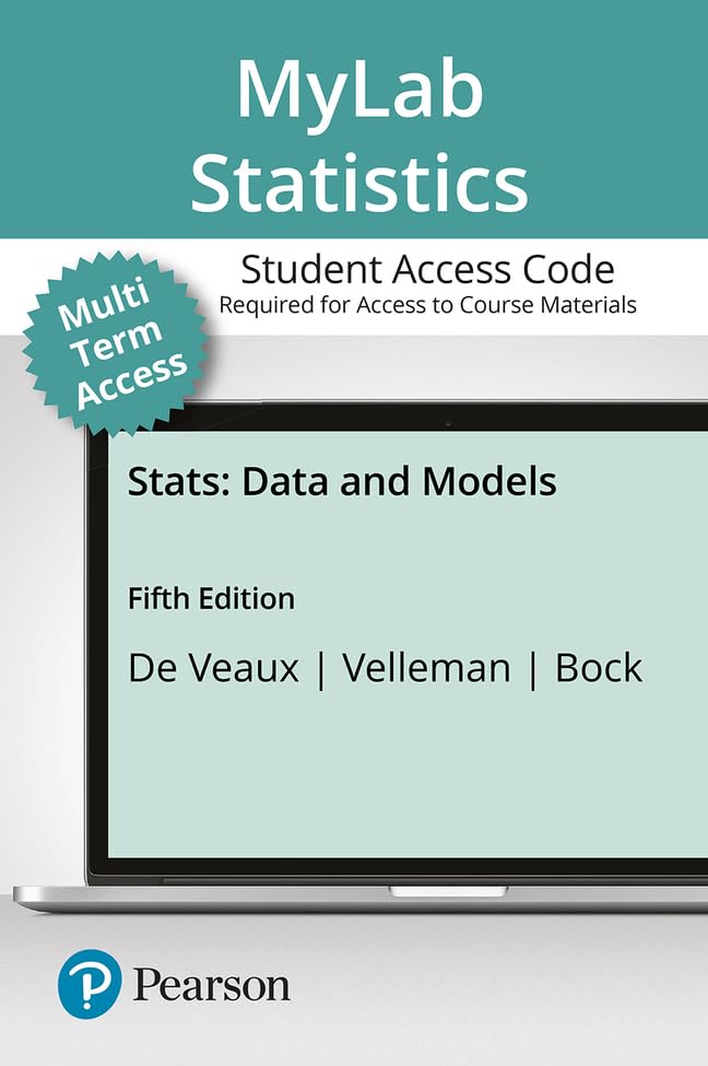 Stats: Data and Models -- MyLab Statistics with Pearson eText Access Code