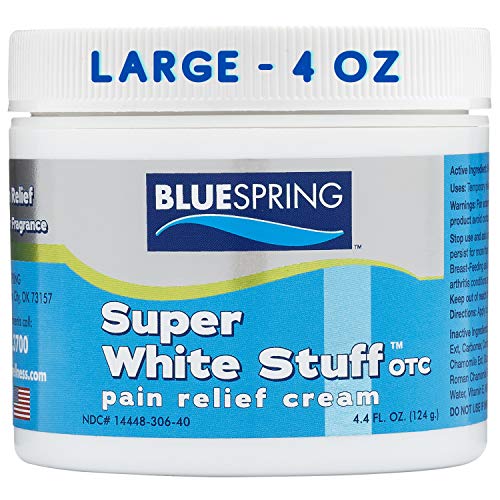 Blue Spring Back Pain Relief Cream with Emu Oil - Super White Stuff Natural Pain Reliever for inflammation -Topical Cream for Neuropathy Pain Relief - Experience Sore Muscle Relief in 5 Minutes - 4 oz