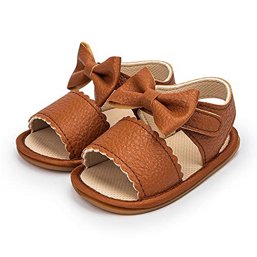 image for Meckior Baby Toddler Infant Girls PU Leather Soft Closed Toe Summer Sa