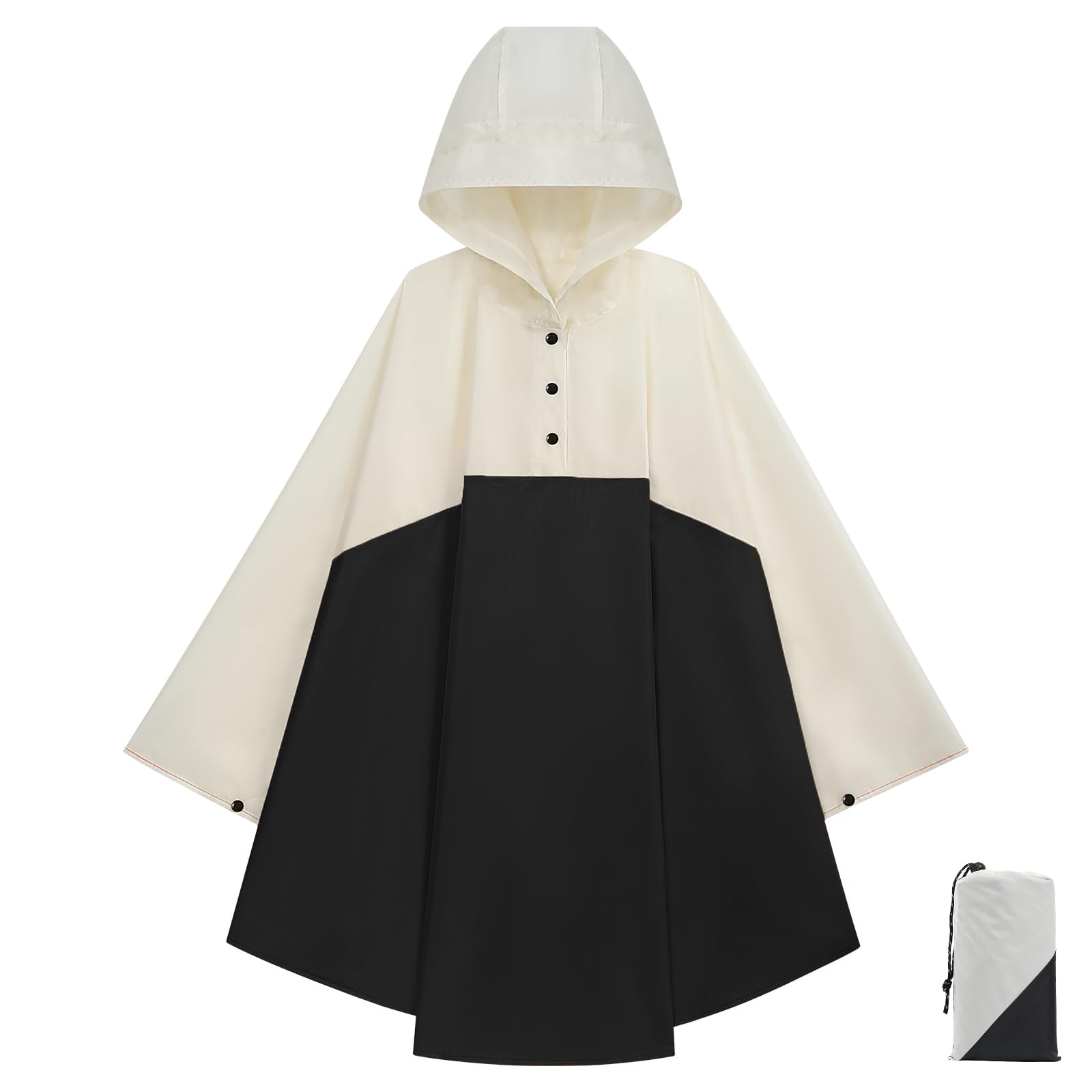 KAKU NANU Poncho de pluie pour enfants de 3 à 13 ans, léger, imperméable, avec capuche, réutilisable