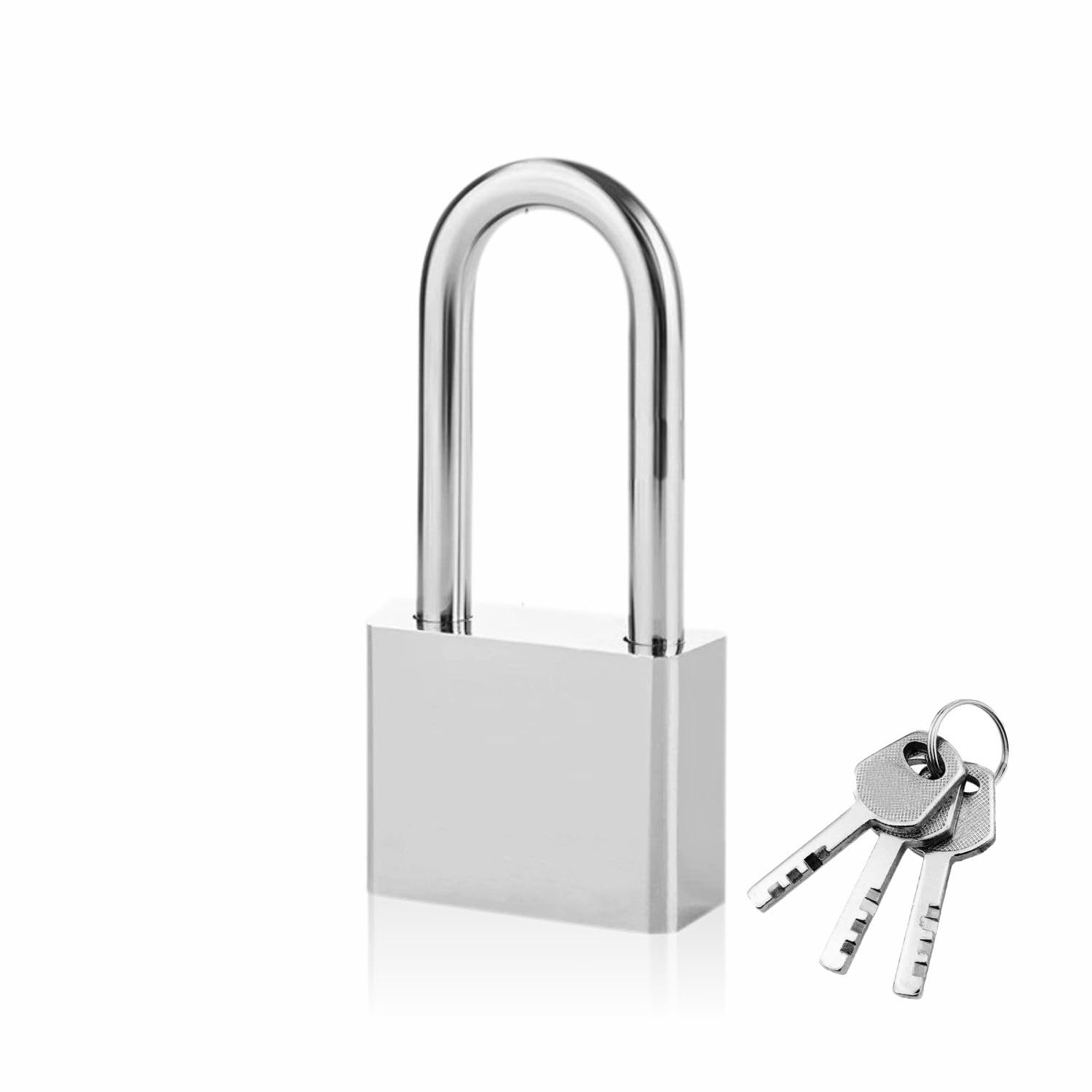 Lord C Gold Nickel Plate Finish 40Mm Long Shackle Padlock With 3 Keys Used For Anti-Corrosion Warehouse, Container, Garage, Shutter, Storage Units, Sheds, Garages, Fences 1Pc