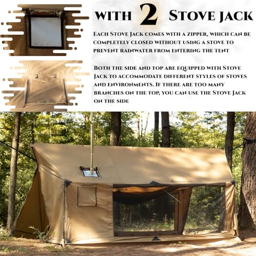 Carpa Hammock Hot Brown para 2-3 personas con estufa portátil miniatura 3