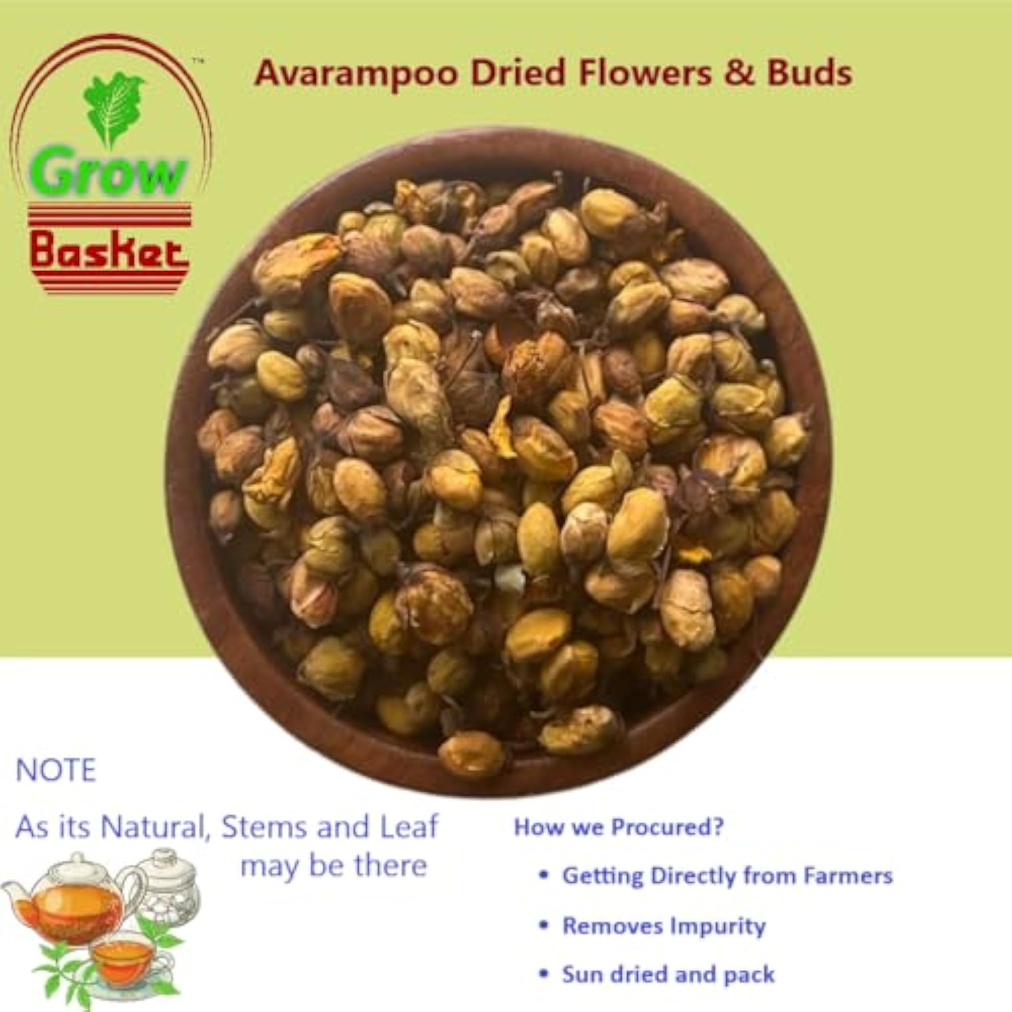 Sun-Dried Avarampoo Buds & Flowers for Skin Care