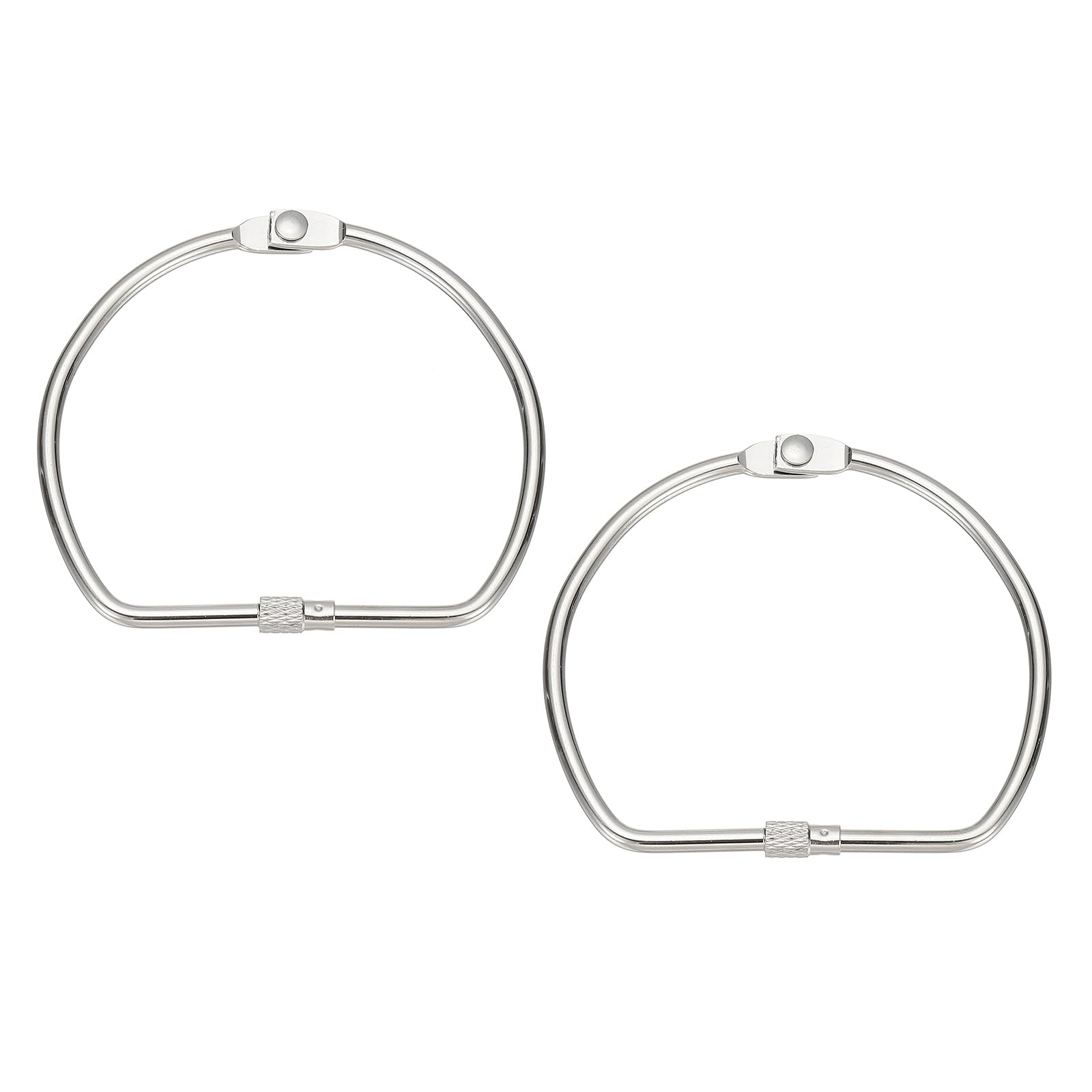 PATIKIL Loose Leaf Binder Rings, 3 Inch 4 Pcs Metal Book Binding Rings D-Shaped with Nickel Plated Key Ring for Index Cards Paper Photos Files DIY Crafts Home Office, Silver