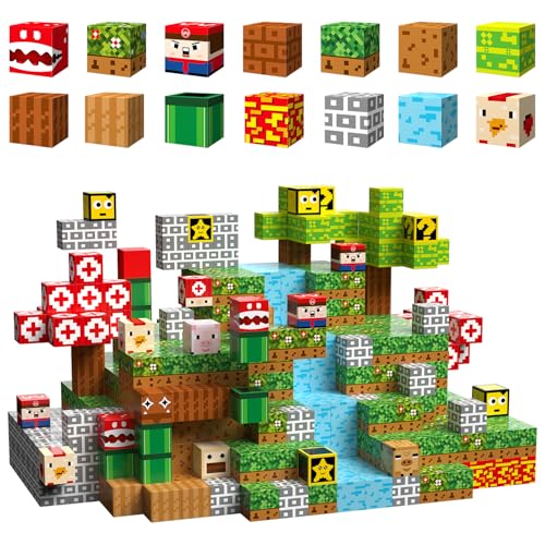 Pwtuuki Magnet Bausteine 80 Stück Bauspielzeug