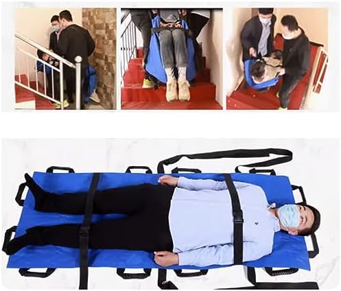 Portable Folding Stretcher with 12 Handles, Durable Nylon Rescue Soft Stretcher for Patient Transport, Emergency Use, Lightweight and Compact Design, Orange 180x70cm