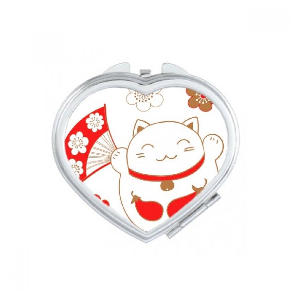 Miroir portable chat de la fortune pour retouches maquillage rapides au bureau et en voyage