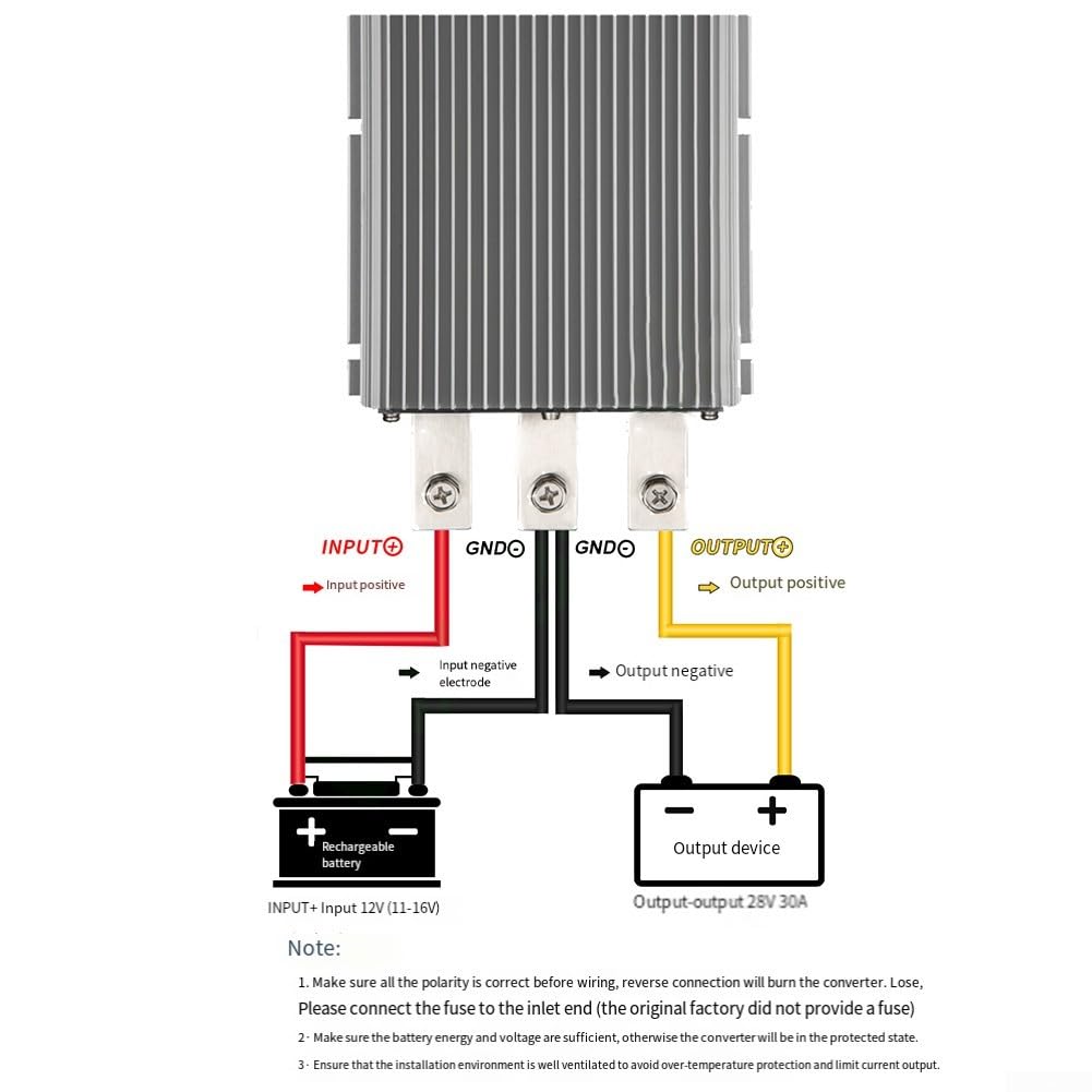 Convertisseur DC en aluminium 12 V vers 28 V 30 A pour aluminium résistant