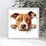 cartello in legno rustico con cornice con motivo american pit bull terrier, con cane e mamma, decorazione per la casa, decorazione da parete per camera da letto e soggiorno, 17,8 x 17,8 cm