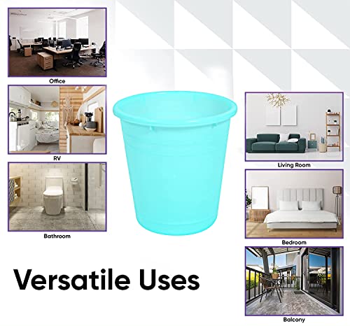 Image of Kuber Industries Plastic Dustbin|Portable Garbage Basket & Round Trash Can for Home,Kitchen,Office,College,10 Ltr,Pack of 2 (Mint Green)