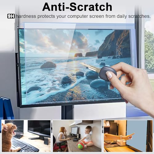 Image of 23-24 Inch Blue Light Filter for Computer Monitor, Computer Screen Blue Light Blocker Panel for 23, 23.6, 23.8, 24 Inch Diagonal Widescreen Desktop PC iMac Monitor, HD Not Anti-Glare