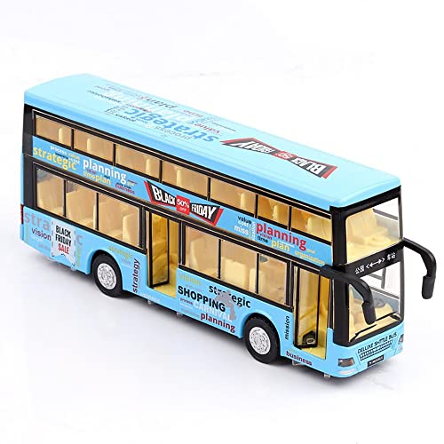 Image of DEUSON ECOM Diecast Metal Long Bus Toys for Kids Double Decker Buses Alloy Light & Music Open Door Collection Bus Toys for Boy Kids