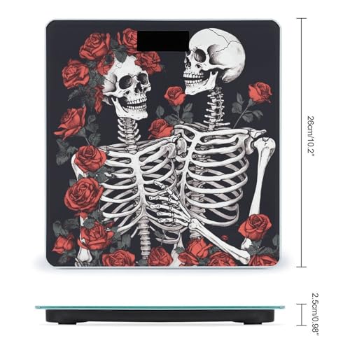 Balanza digital de baño Rose and Skeleton con plataforma amplia miniatura 2
