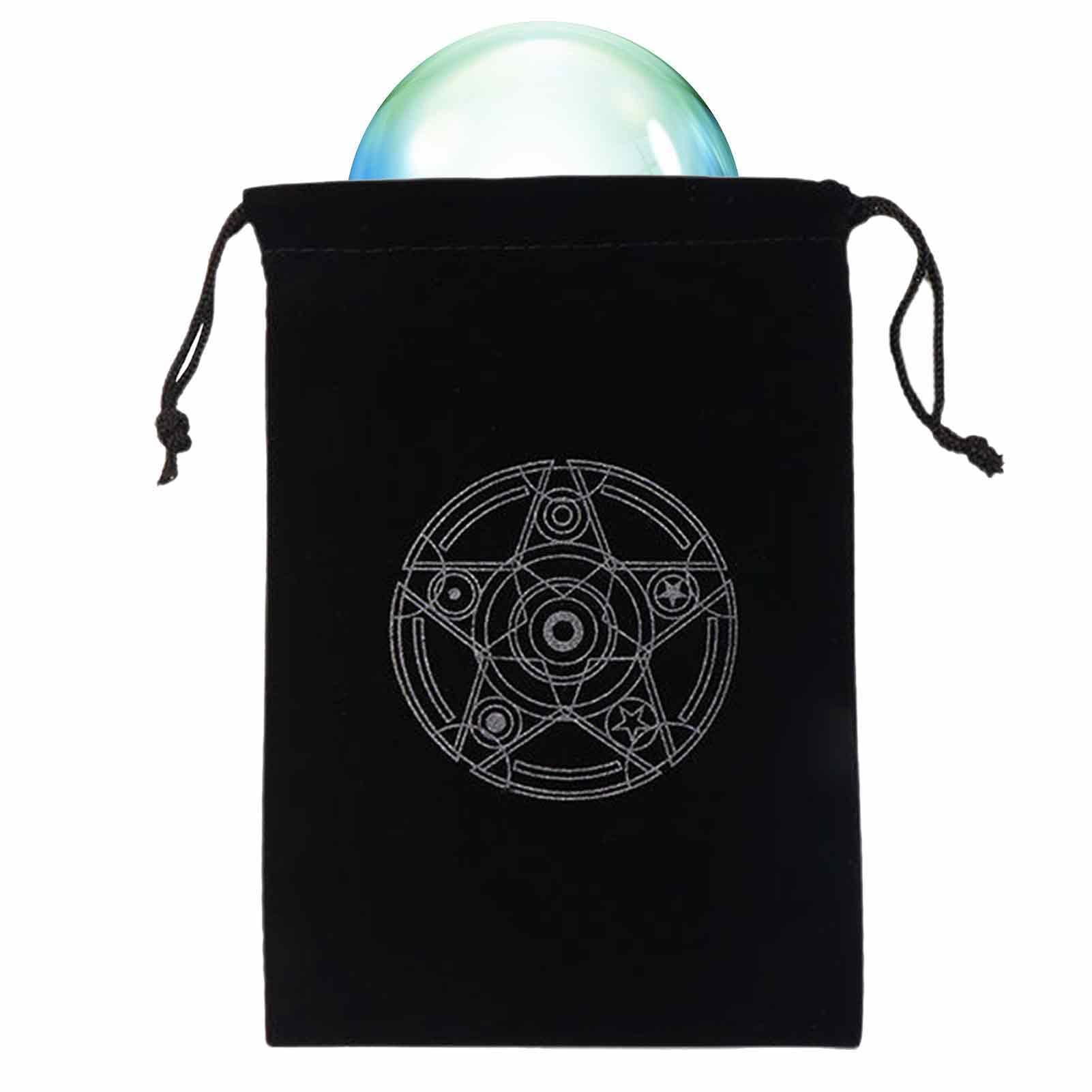 Tarot Taschen Beutel - Mysteriöser Tarot-Kartenhalter mit schwarzer Magie - Tarot-Karten- und Würfel-Aufbewahrungstasche, Brettspiel-Stickerei-Tarot-Tasche mit Kordelzug für Tarot-Enthusiasten