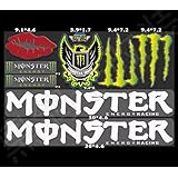 モンスターエナジーステッカー モンスターステッカー オートバイステッカー オートバイ ヘルメット 車 スクーター ノートパソコン モトクロスステッカー (Green-3), 94648858068960