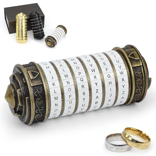 Da Vinci Cryptex Puzzle Box Mini Cryptex Puzzleboxen mit versteckten Fächern Zahlencode Box als Romantisches Geschenk zu Valentinstag Weihnachten Jahrestag Geburtstag für Freunde & Paare (Weiß)