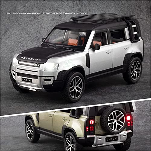 Image of 1 /24 Diecast Model Car Pullback Vehicle Toy Collection for Land Rover New Defender, Kids Gift, with Sound and Light, Multicolor