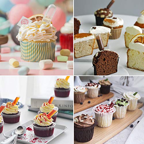 Cupcake Pipettes,200 Pcs 4ml Squeeze Transfer Pipettes,Disposable Plastic Transfer Droppers,Plastic Pipettes for Strawberries Chocolate Ice Cream,Rectangular Heart Round Star Shape - Thumbnail 2