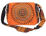 GURU SHOP Schultertasche, Hippie Tasche, Goa Tasche - Orange, Unisex - Erwachsene, 23x28x20 cm