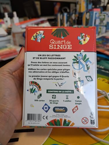 Quart DE Singe - Jeu de société - Jeu d'ambiance - Jusque à 8 Joueurs - 10 Ans et Plus - Jouer en Famille et Entre Amis - Jeu de Bluff et de vocabulaire - par Les auteurs de Blanc Manger Coco