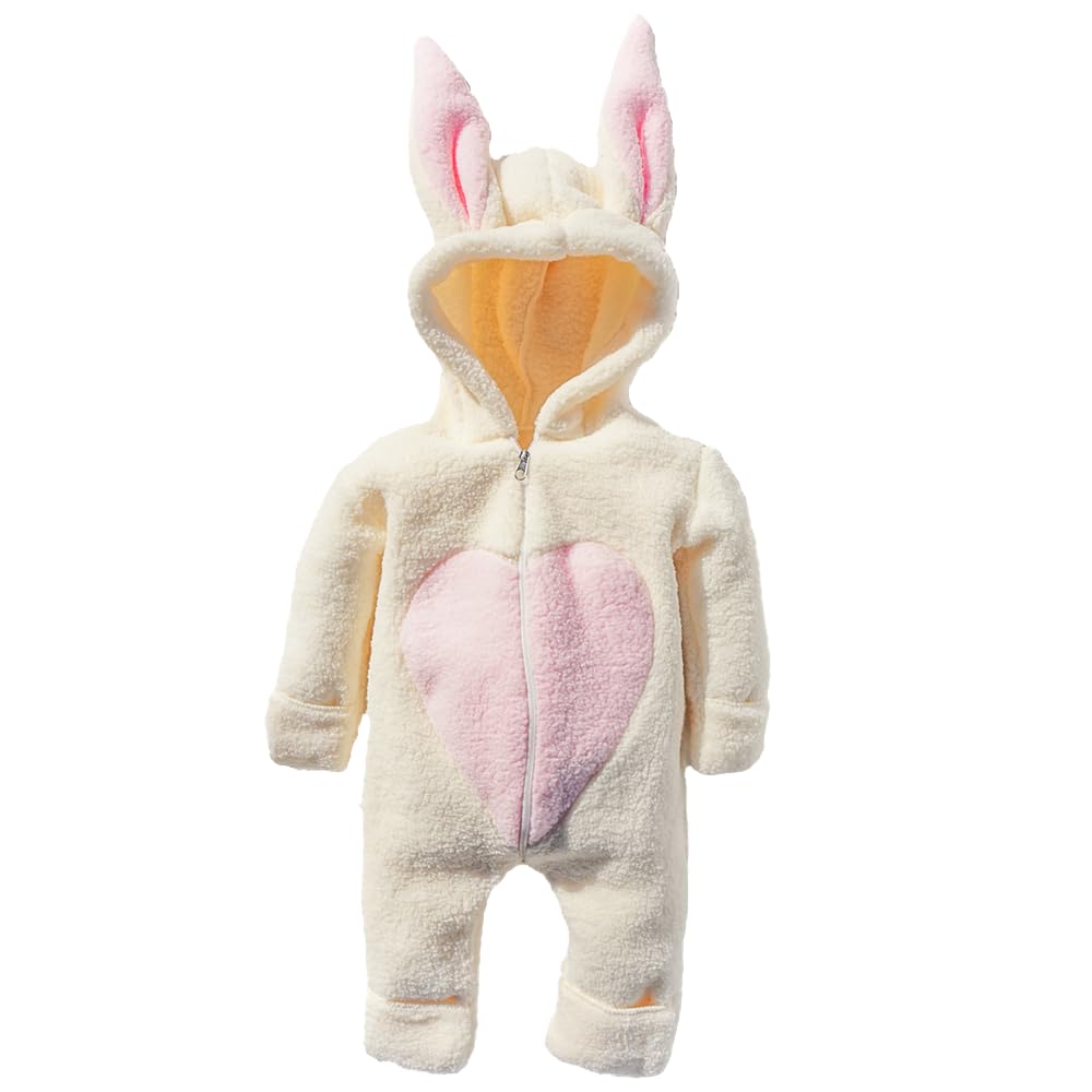 X İpek Atlas Erkek Kız Bebek Çocuk Kışlık Tavşan Peluş Tulum (Çok Renkli, 1 Yaş)