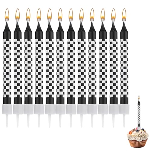 ZORTVUL 12Pcs Bougies D'Anniversaire Sur Le Thème Des Voitures De Course, Bougies D'Anniversaire L'Anniversaire Les Décorations De Gâteaux Les Cadeaux La...