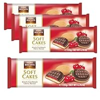 Feiny Biscuits Soft Cakes Kirsch-Geschmack Biskuits Gefüllt Mit Einem Gelee Vorteilspackung 4 x 135g