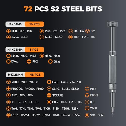 Image of UF-TOOLS 83 in 1 Electronics Precision Screwdriver Set, Mini Professional Magnetic Repair Tool Kit with Torx Phillips Triwing for Computer, iPhone, Macbook, PC, Laptop, Watch, PS5, RC