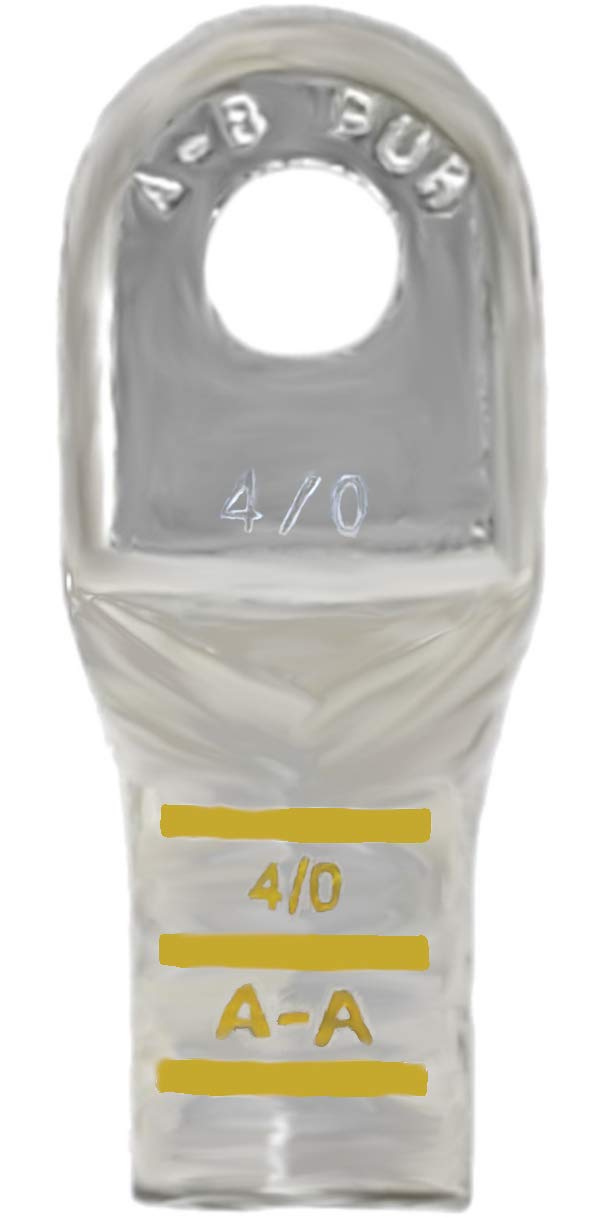 Power Lugs – 4/0 AWG 5/16" (5 Pack) – Heavy Duty Tinned Copper Cable Ring Terminals by FTZ 91786