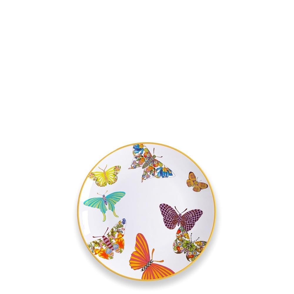 Talerze obiadowe, Boże Narodzenie, zastawa stołowa, miski i talerze, porcelana kostna, talerze obiadowe, miski i talerze, zestaw 4 płaskich talerzy motylkowych, ze złotymi wykończeniami, talerze